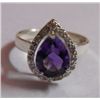 Image 1 : 2.390g Ring of Amethyst & CZ Sterling Silver