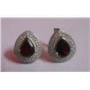 Image 1 : 7.710g Earring of Garnet and CZ Sterling Silver