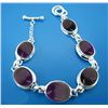 Image 1 : 15.40g Bracelet of Amethyst Sterling Silver