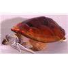 Image 1 : LALIQUE AMBER TO CLEAR ART GLASS FIGURE OF A TURTLE, "Caroline",  signed in script "Lalique, Fran…