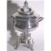 Image 1 : GEORGIAN STYLE SILVER-PLATED LIDDED HOT WATER URN, last half 19th  century, with gadrooned edge d…