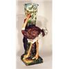 Image 1 : LARGE MAJOLICA OSTRICH FIGURED VASE, late 19th century, colorfully  decorated, modeled as an ostr…