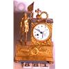 Image 1 : SMALL FRENCH BRONZE DORE' FIGURAL MANTEL CLOCK, mid 19th century,  the figure modeled as a Roman …