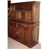 Image 1 : RENAISSANCE REVIVAL STYLE CARVED WALNUT THREE-DRAWER/THREE-DOOR  BOOKCASE/BUFFET, early 20th cent…
