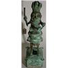 Image 1 : AFRICAN TRIBAL VERDIGRIS PATINATED BRONZE SCULPTURE OF A HORSE AND  RIDER, 20th century, signed B…