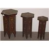 Image 1 : LOT OF THREE OF MOROCCAN INLAID HEXAGONAL OCCASIONAL TABLES, inlaid  with mother-of-pearl and exo…