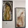 Image 1 : ALEX SCHLOSS (American, 20th century); pair of oils on board, 24  inches by 12 inches; "Derriere"…