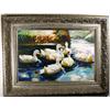 Image 1 : ANDREAS (European 20th century) oil on canvas; 24 inches by 36  inches; "A Study of a Group of Du…