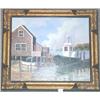 Image 1 : HOWRNUZER (European 20th century) oil on canvas; 20 inches by 24  inches; "Town Harbor"; signed l…