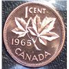 Canada - 1 Cent - 1965 - Heavy Cameo - SmBds Blt 5; Red - ICCS - PL-66