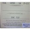 Image 3 : USA - 1 Cent - 1850 - ICCS - F-15