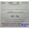 Image 3 : USA - 5 Cents - 1882 - ICCS - F-12