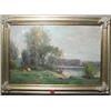 Image 1 : STUCKE (European 20th century) oil on canvas; 24 inches by 36  inches; "Landscape with Cows"; sig…