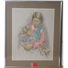 Image 1 : RAY LOPEZ (Mexican, 20th century), watercolor and crayon on paper,  "Abrazada de su Hijo, Chiapas…