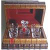 Image 1 : EXCEPTIONAL QUALITY BACCARAT LICQUEUR SET IN HINGED "ANTIQUE TOOLED  LEATHER "BOOK" CASE, first h…
