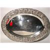 Image 1 : LARGE KIRK STERLING "REPOUSSE ROSE" OVAL TRAY, engraved  inscription: 21 inch length; 78 troy oz.…