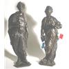 Image 1 : FINE PAIR OF PATINATED BRONZE CLASSICAL FIGURES, first half 19th  century, the well detailed cast…