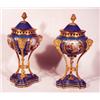 Image 1 : FINE PAIR OF DECORATED AND GILDED SEVRES PORCELAIN BRONZE DORE'  MOUNTED COVERED URNS, last half …