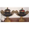 Image 1 : PAIR OF LARGE CAPPED COBALT PORCELAIN AND GILT BRONZE MOUNTED  POT-POURI VASES, in the Louis XVI …