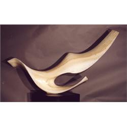 LEONARDO NIERMAN (Mexican, b. 1932), large contemporary onyx  sculpture on marble pedestal, "Gavi…