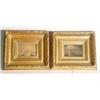 Image 1 : 18TH/19TH CENTURY BRITISH SCHOOL, pair of miniaturist oils on  panel, 2-3/4 inches by 3-7/8 inche…