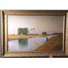 Image 1 : 19TH CENTURY FRENCH SCHOOL; oil on canvas, 17 inches by 26-1/2  inches; "River Landscape with Wom…