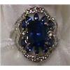 Image 1 : 18 KT. WHITE GOLD, DIAMOND AND SAPPHIRE RING, the diamonds totaling  approximately .46 cts., the …