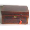 Image 1 : FINE AND LARGE GEORGIAN INLAID MAHOGANY THREE-SECTION RECTANGULAR  TEA CADDY, late 18th century, …
