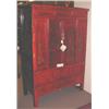 Image 1 : FINE CHINESE RED AND BLACK LACQUERED AND DECORATED TWO-DOOR  CABINET, last half 19th century, the…