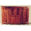 Image 1 : FINE AND LARGE HIGHLY FIGURED MAHOGANY SIX DOOR GEORGE III STYLE  BREAKFRONT DESIGN WARDROBE, las…