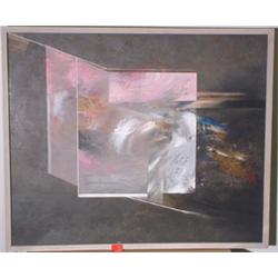GUSTAVO ARIAS MURUETA (Mexican, b. 1927), oil on canvas, "Espejo  Erotico", 1986; 30 inches by 36…