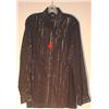 Image 1 : ELVIS PRESLEY PERSONALLY WORN POLYESTER SHIRT, black with thin  silver stripes, accompanied with …
