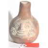 Image 1 : PRE-COLUMBIAN ECUADORIAN SPHERICAL BROWN-ON-BUFF FIGURAL BOTTLE,  having one handle, the body dec…