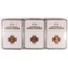 Image 1 : 1956, '57 & '58 LINCOLN CENTS, ALL NGC MS 63 RB