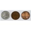 Image 1 : 1924-D LINCOLN CENT F CLEANED, 1873 G, 1907 VG INDIAN CENTS