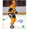 Image 1 : Pittsburgh Penguins Mario Lemieux Hand Signed  Rookie Season 8 x 10 Photo with certificate  of Authe