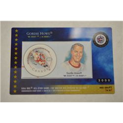 50th NHL All Star - Year 2000 Mr Hockey - Gordie Howe" Stamp Card Issued by Canada Post Laminated Se