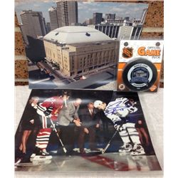 Maple Leaf Garden Final Game 8 x 10 Photo of the Final Face Off Game  signed by Mats Sundin & Doug G