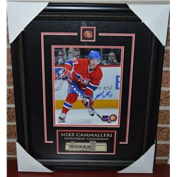 Montreal Canadiens Mike Cammalleri Signed and  Frame Action Photo with Etched Mat & Pin