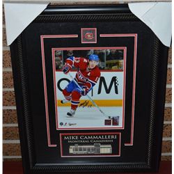 Montreal Canadiens Mike Cammalleri Signed &  Framed Action 8x10 with Etched Mat & Pin