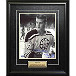 Boston Bruins Bobby Orr Limited Edition of  144 and Personally Signed Black & White 8x10  with Delux