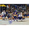 Image 1 : Toronto Maple Leafs Doug Gilmour Hand Signed  8x10 Playoff Wrap Around Goal Photo with  Certifcate o