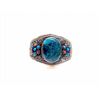 Image 1 : Sterling Silver .925 Turquoise and Red Coral Filigree Bangle