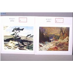 Two group of seven prints including  River and Rapids  by JEH MacDonald and  White Pines  by A.J.Cas