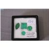 Image 1 : Four loose Columbian emerald doublet gemstones including round, marquise and emerald cut