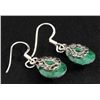 Image 1 : EMERALD BERYL 23.76CTW SILVER HOOK EARRING