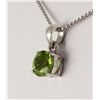 Image 1 : Sterling Silver Prong Set Pendant with Peridot