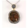 Image 2 : Geode Druzy Natural Stone Pendant Victorian Design