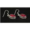 Image 2 : RUBY CORRUNDUM 31.43CTW SILVER HOOK EARRING