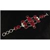 Image 1 : RUBY CORRUNDUM 65.15GRAMS FASHION SILVER BRACELET